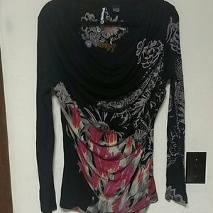 Desigual cowl neck shirt